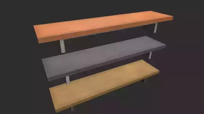 Wall shelf Low-poly 3D model