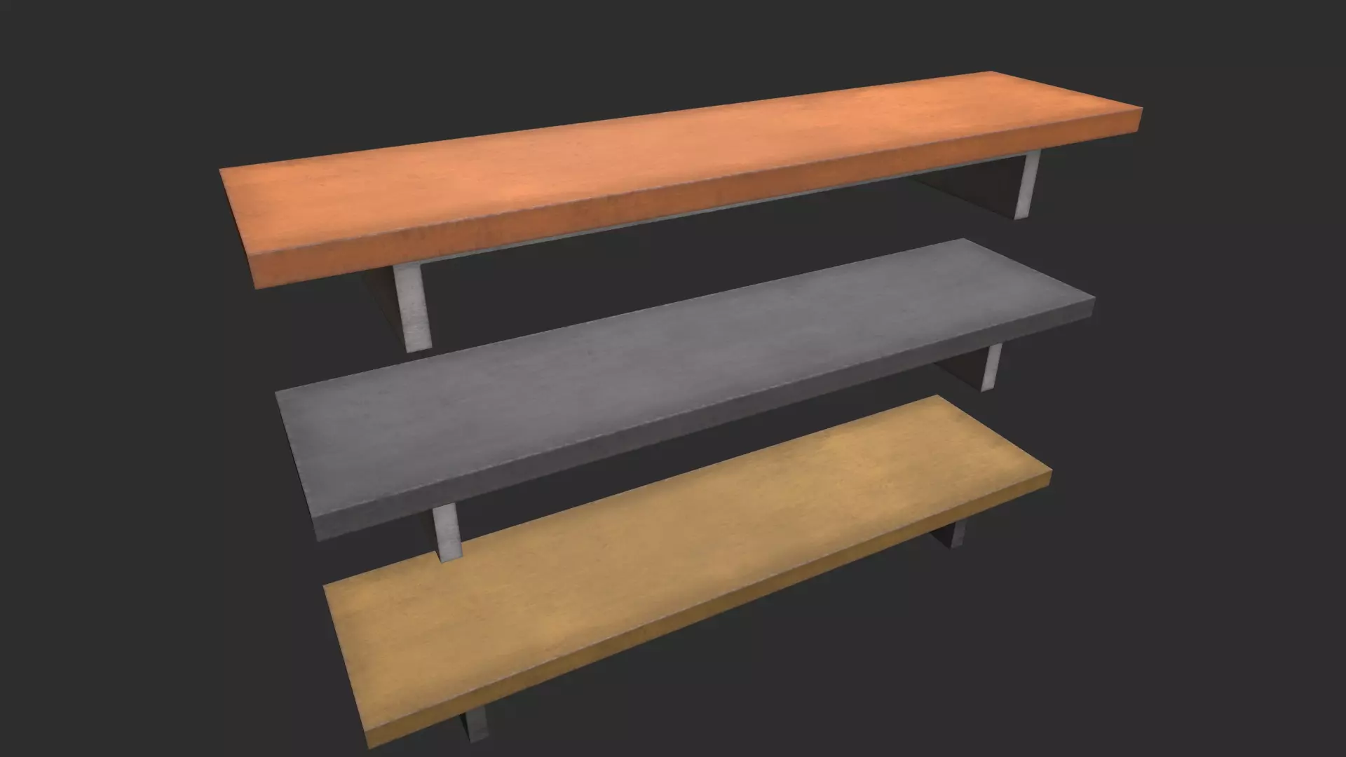 Wall shelf Low-poly 3D model_0