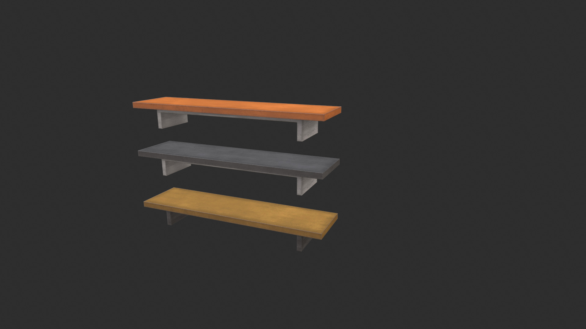 Wall shelf Low-poly 3D model_4