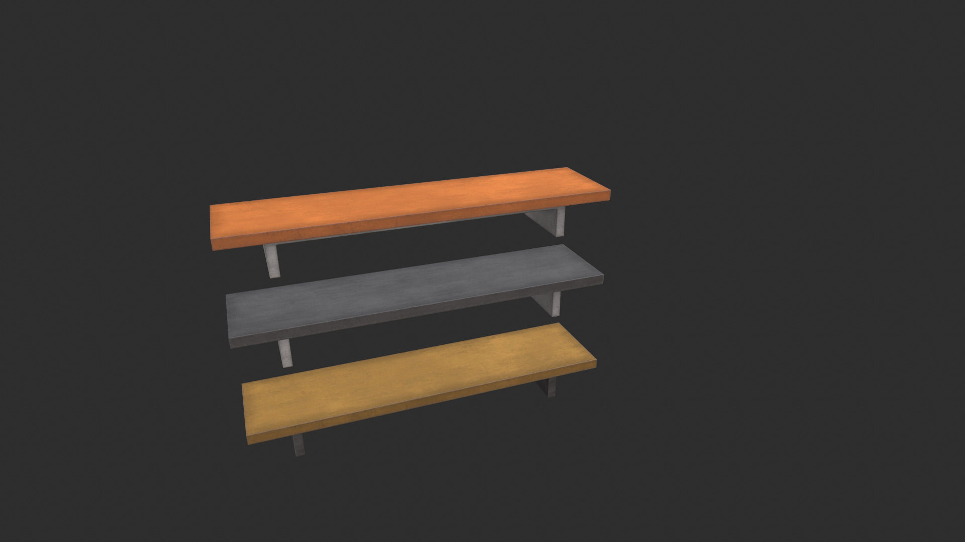 Wall shelf Low-poly 3D model_2
