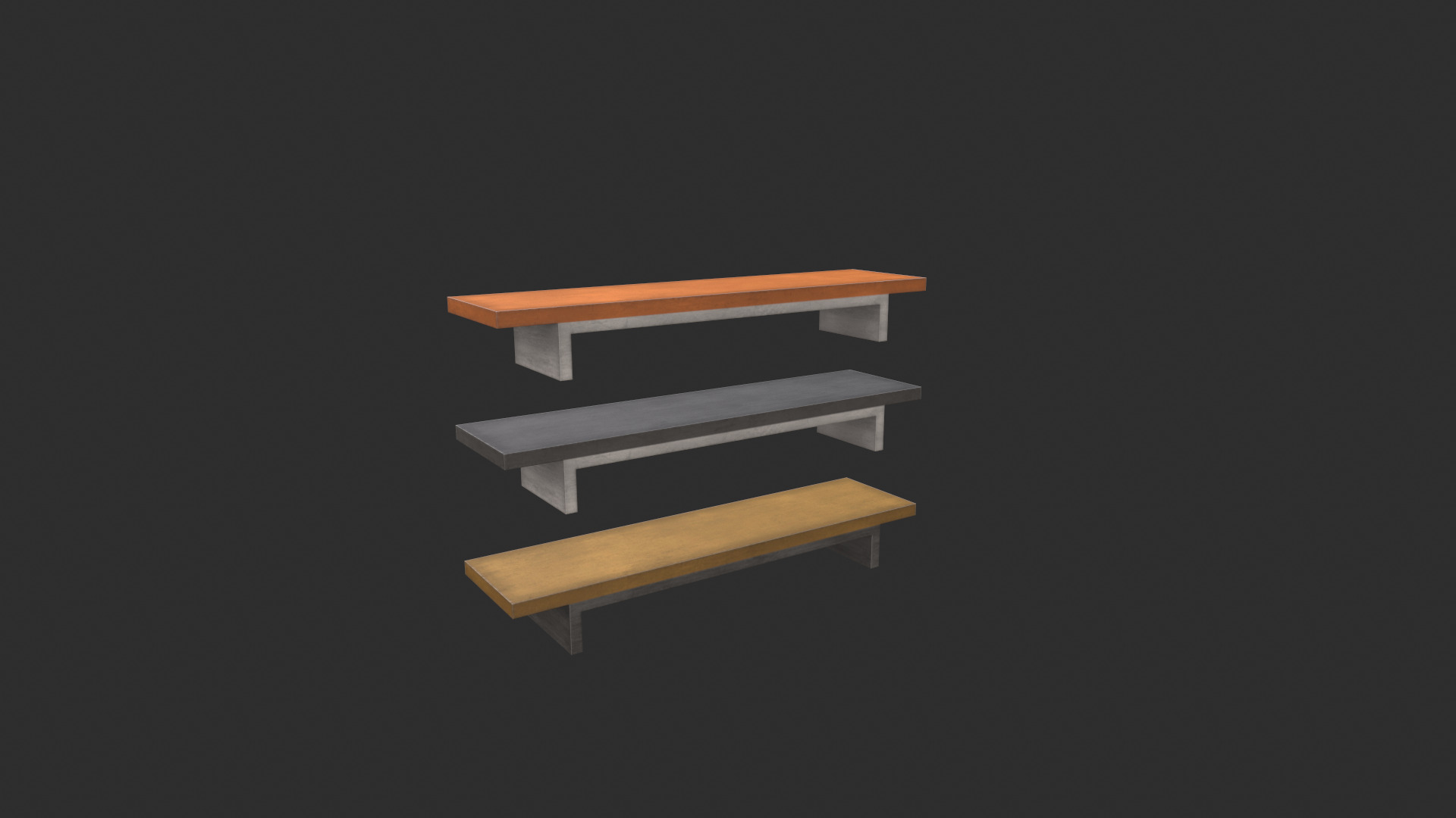 Wall shelf Low-poly 3D model_6