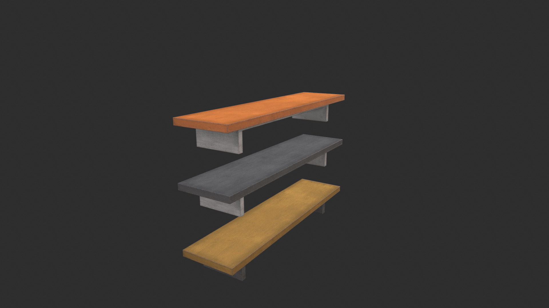 Wall shelf Low-poly 3D model_3