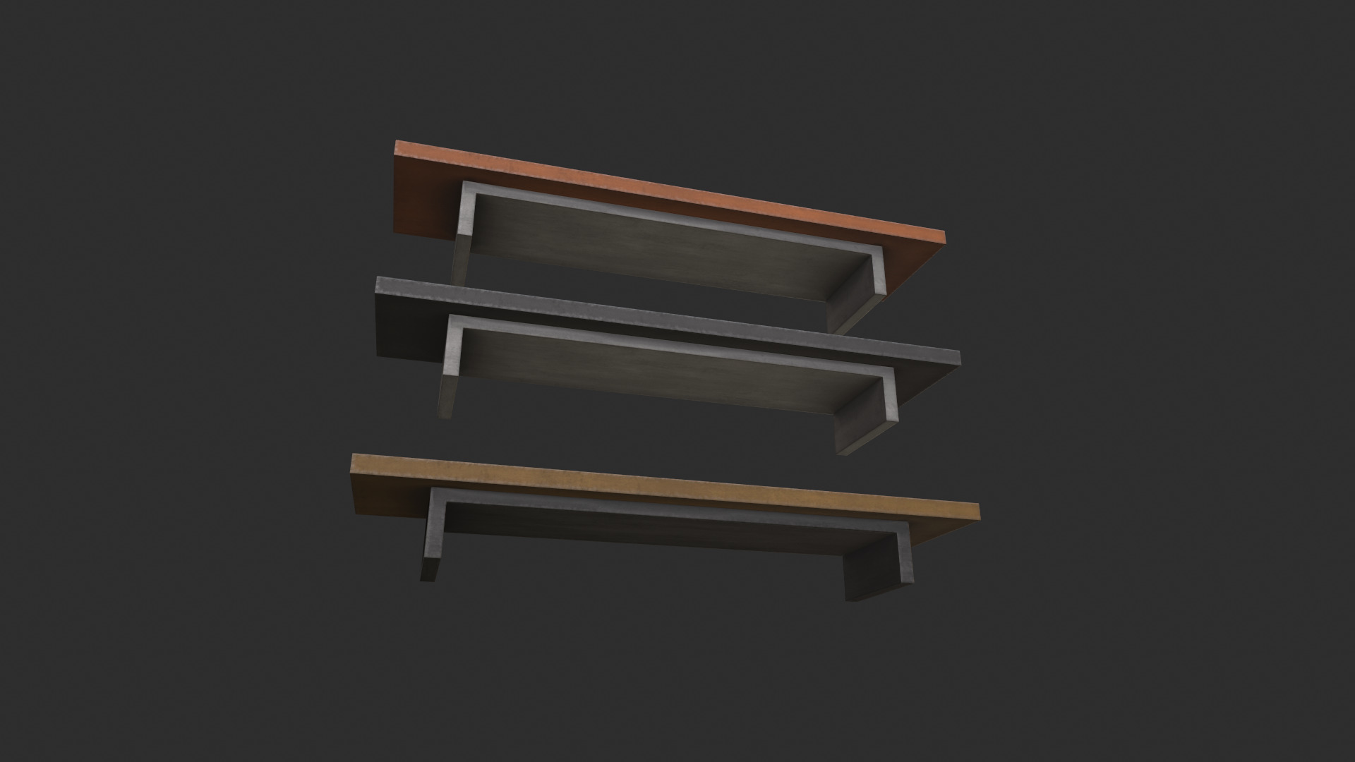 Wall shelf Low-poly 3D model_7