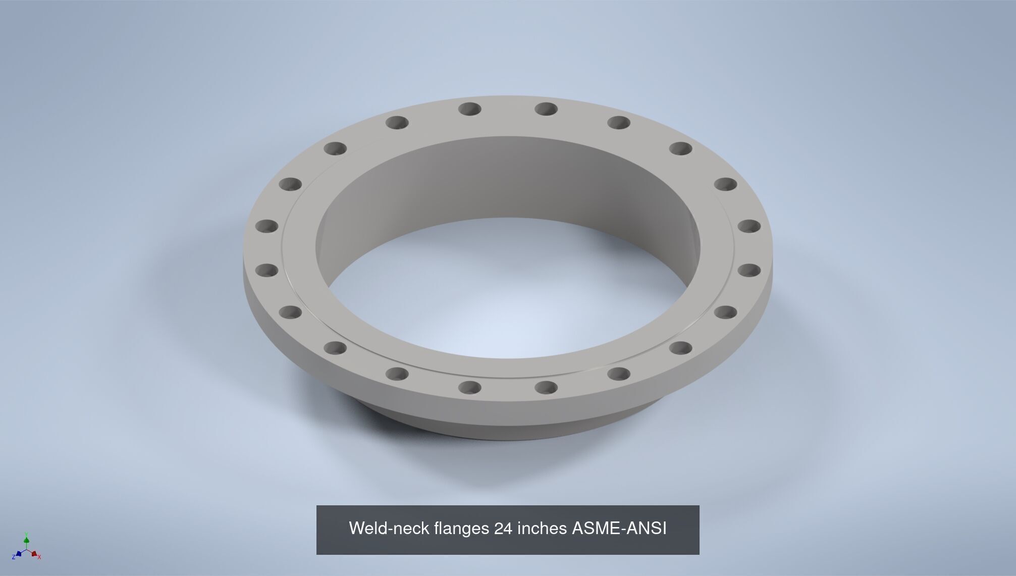 NPS BW RF Weld-Neck Flanges ANSI-ASME B16 5 3D Model Collection_27