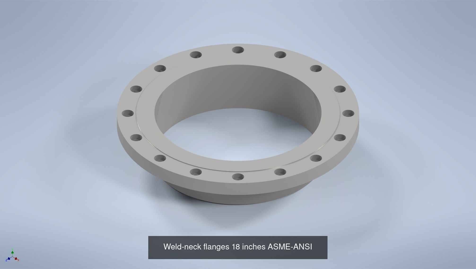 NPS BW RF Weld-Neck Flanges ANSI-ASME B16 5 3D Model Collection_25