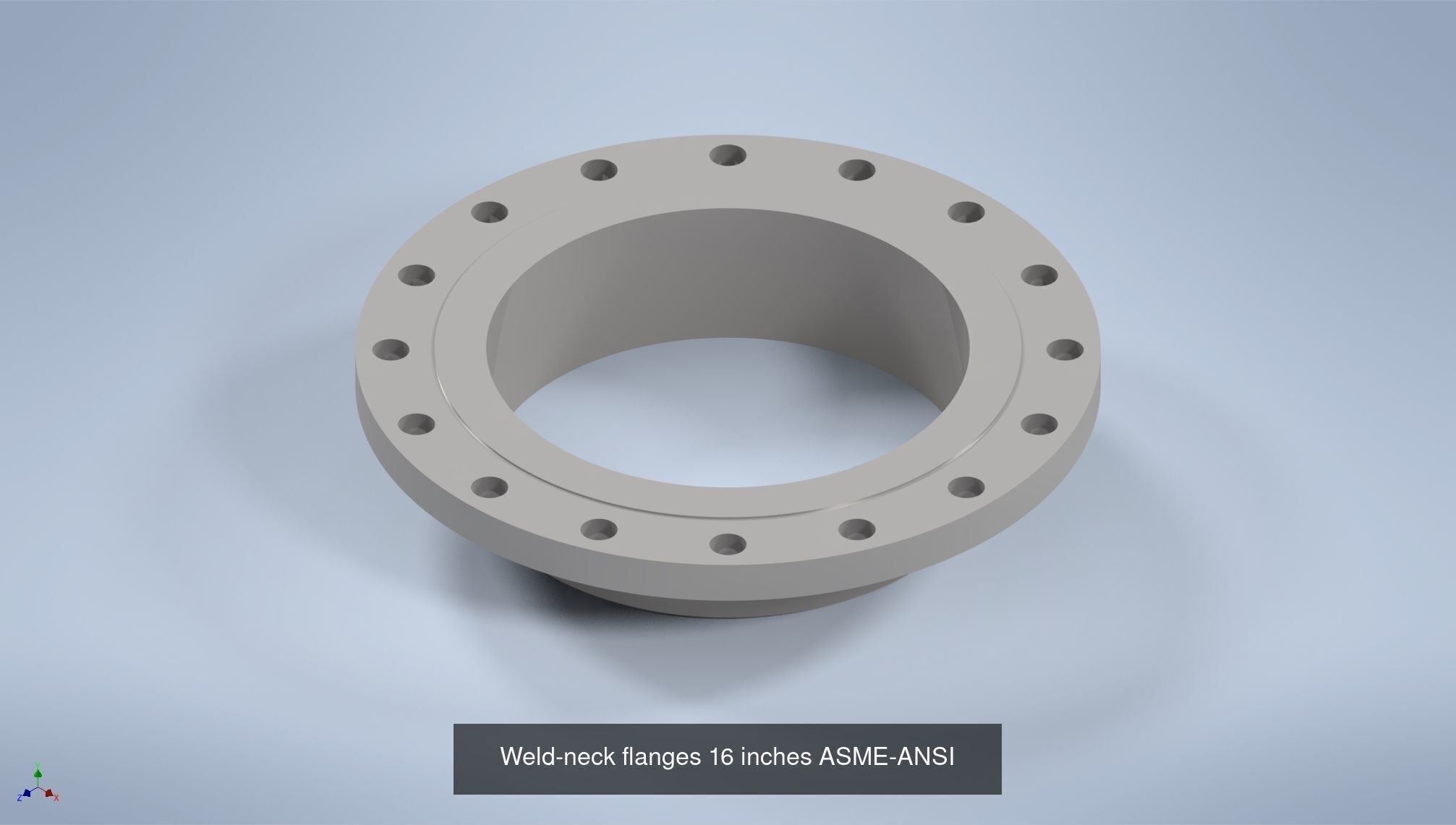 NPS BW RF Weld-Neck Flanges ANSI-ASME B16 5 3D Model Collection_24