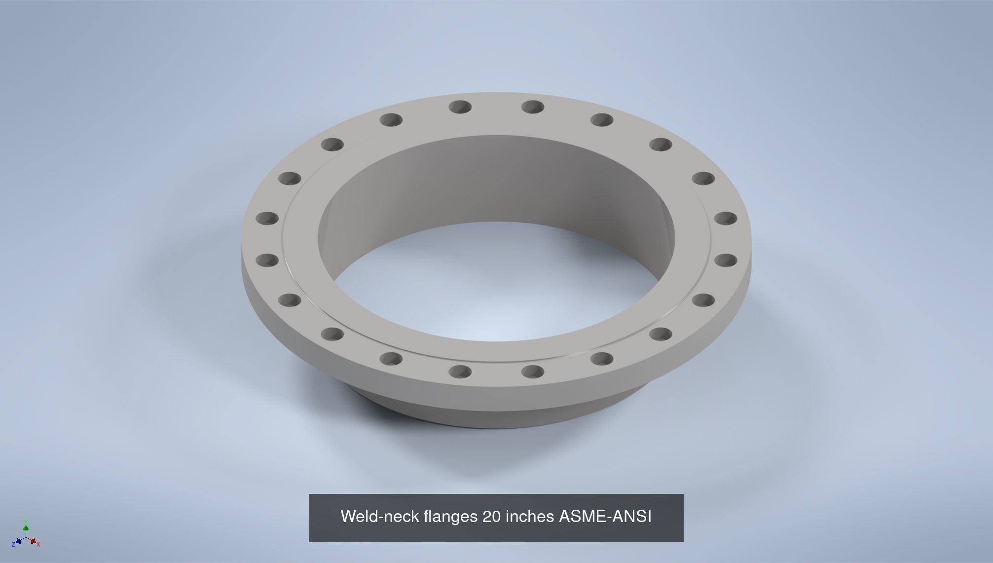 NPS BW RF Weld-Neck Flanges ANSI-ASME B16 5 3D Model Collection_26