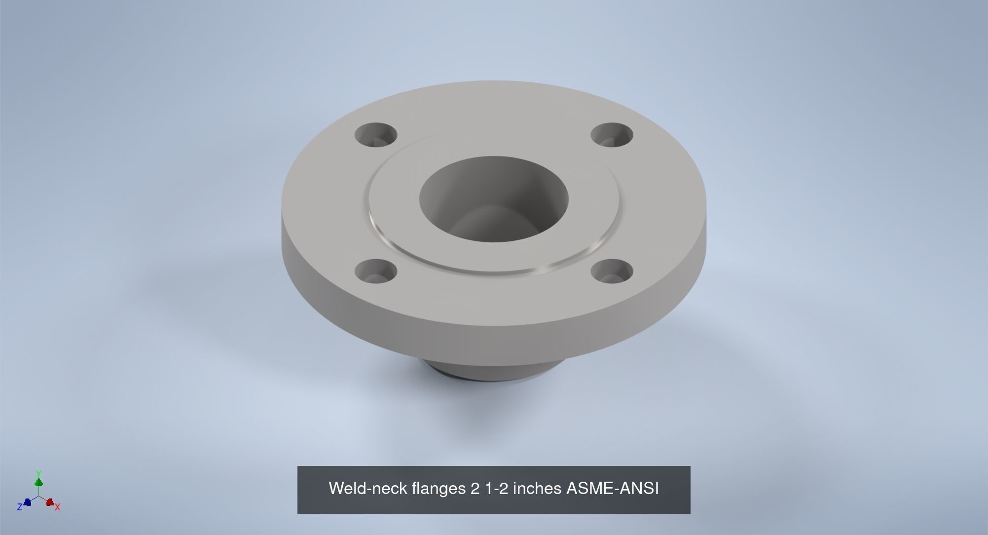NPS BW RF Weld-Neck Flanges ANSI-ASME B16 5 3D Model Collection_14