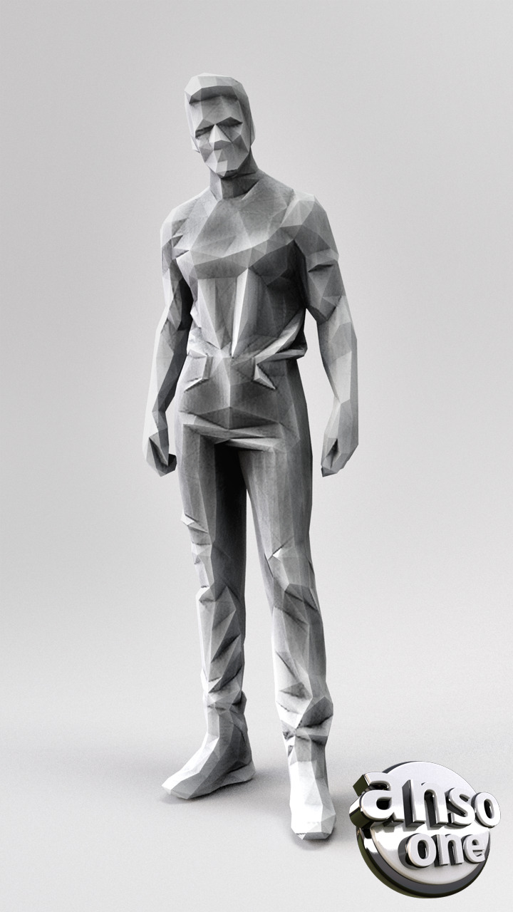 LowPolyMaleBundle02 3D model_9