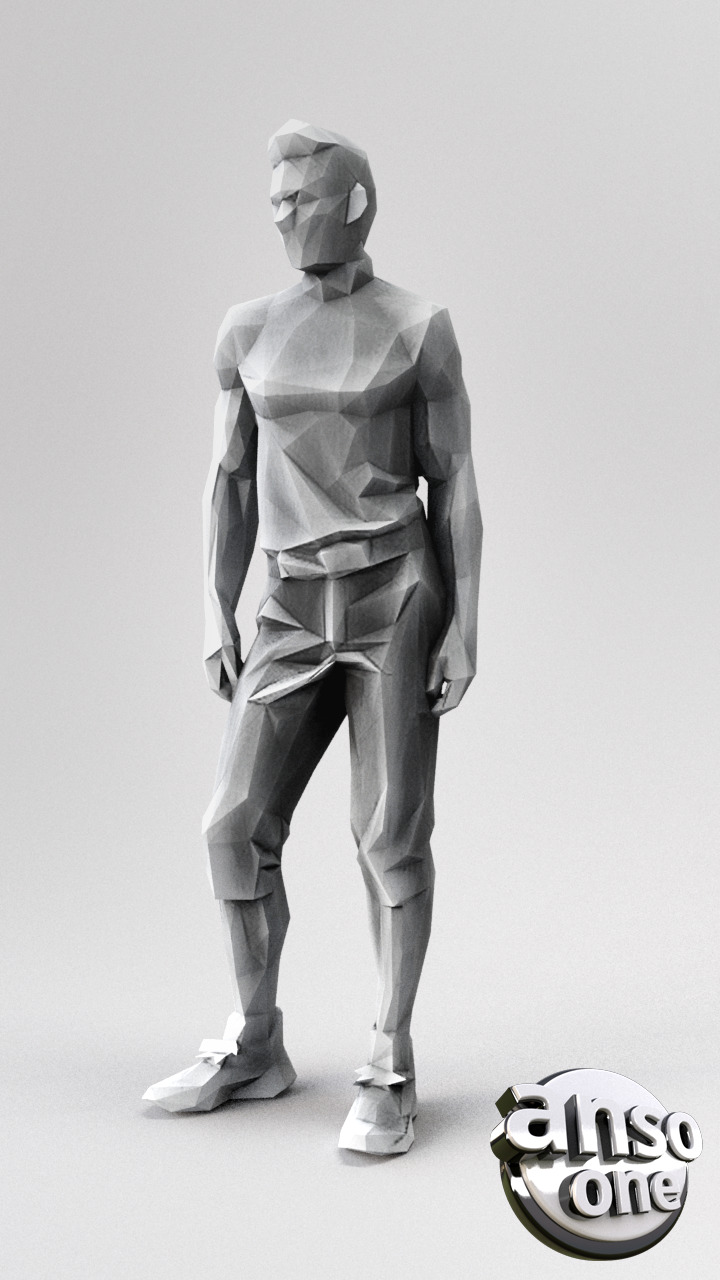 LowPolyMaleBundle02 3D model_12