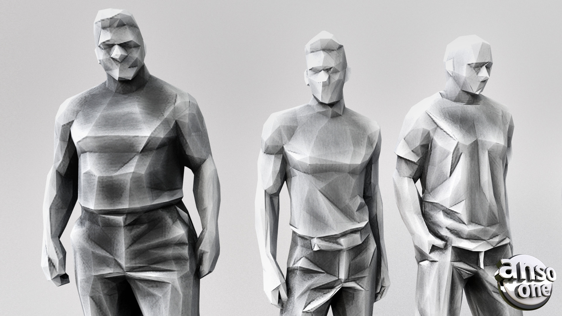 LowPolyMaleBundle02 3D model_5