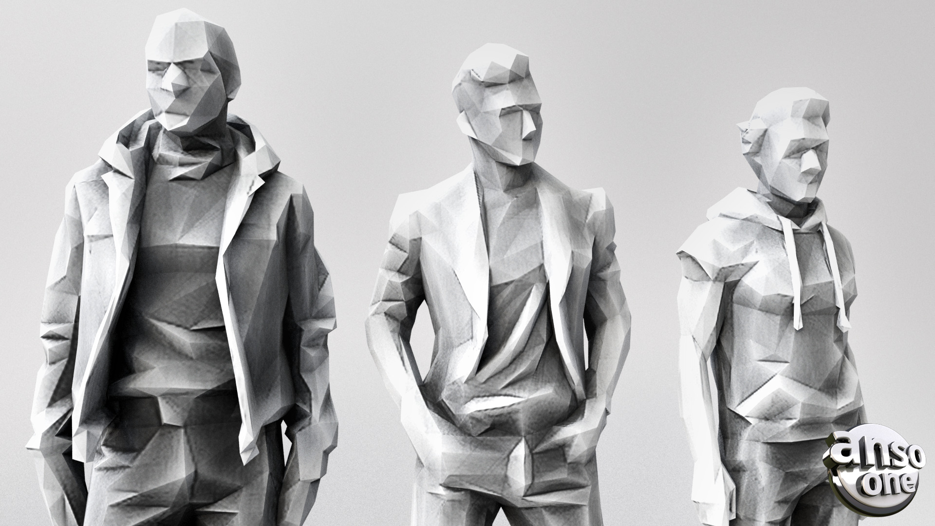 LowPolyMaleBundle02 3D model_6