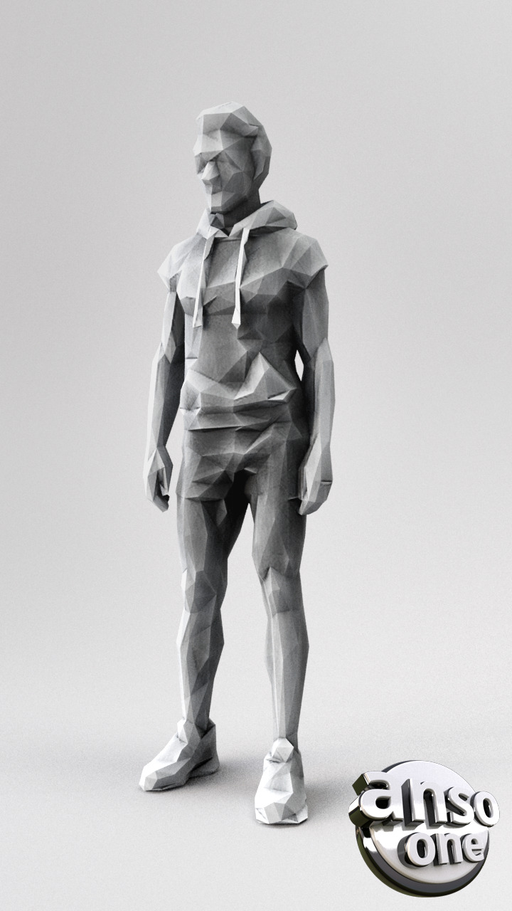 LowPolyMaleBundle02 3D model_13