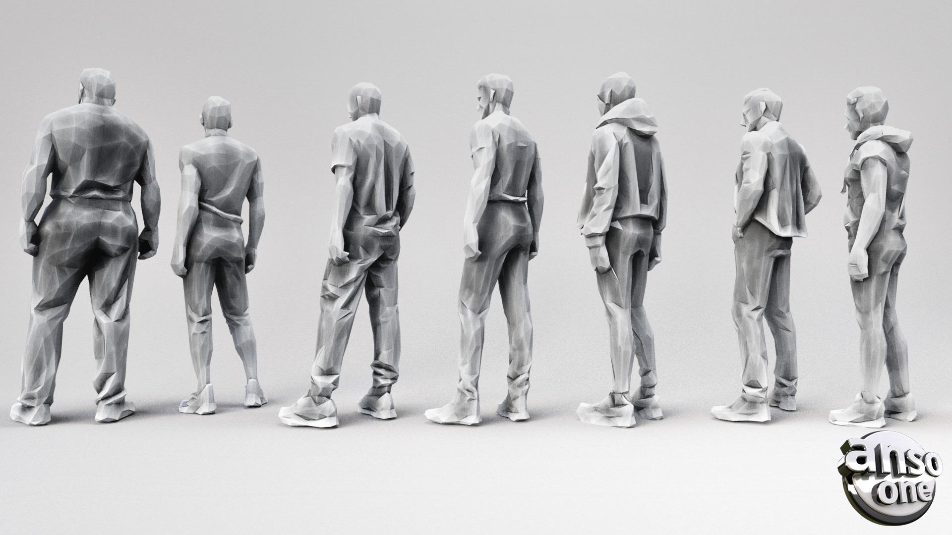 LowPolyMaleBundle02 3D model_3