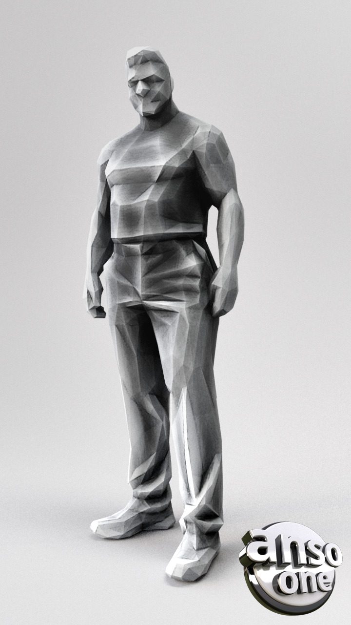 LowPolyMaleBundle02 3D model_10