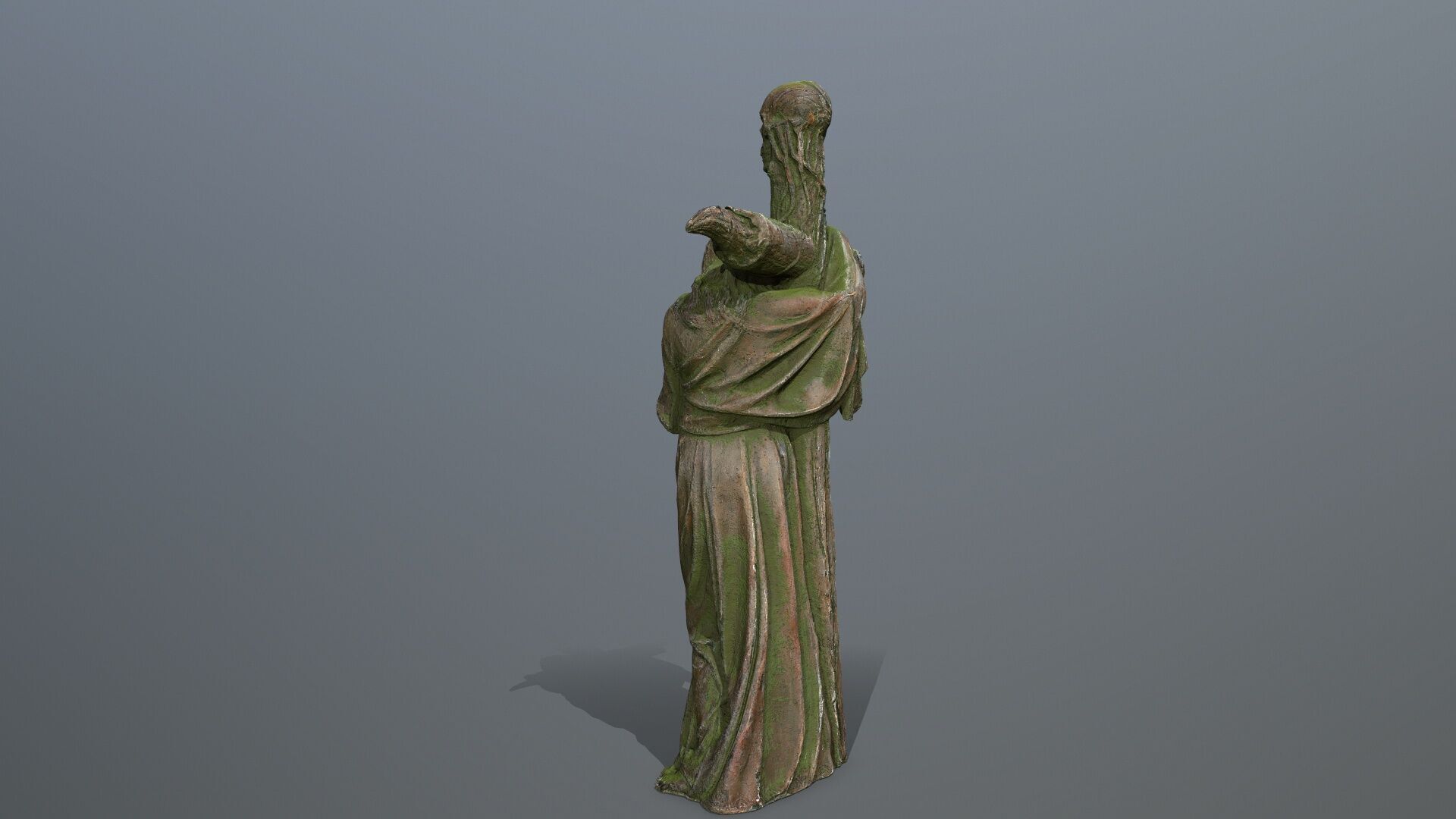 woman Statue Low-poly 3D model_8