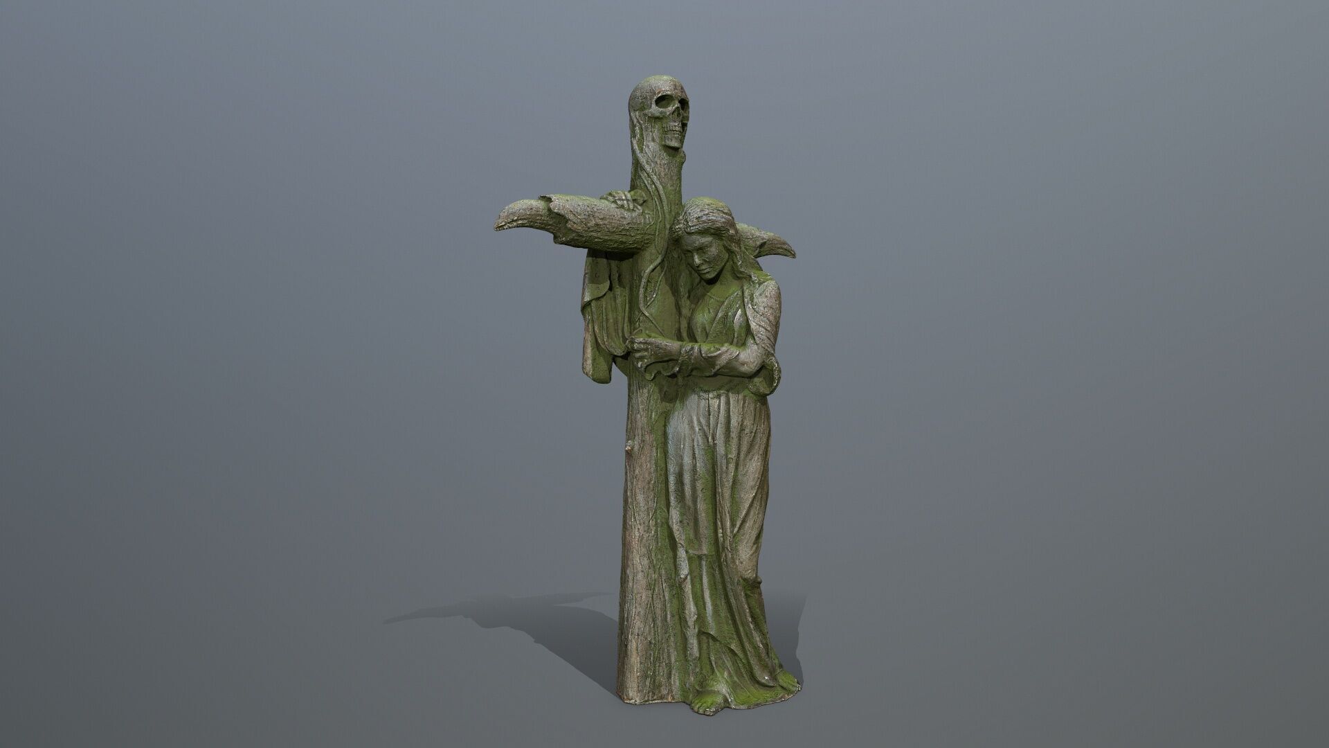 woman Statue Low-poly 3D model_11