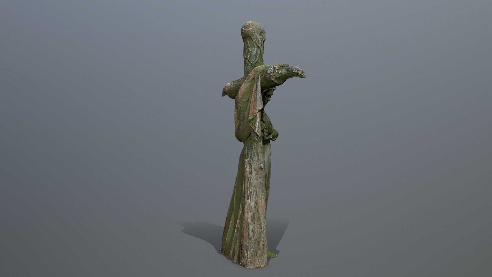 woman Statue Low-poly 3D model_6