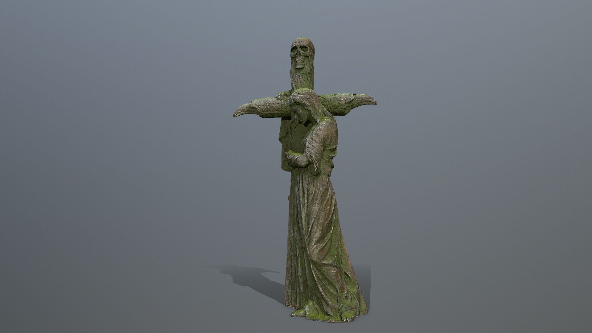 woman Statue Low-poly 3D model_10