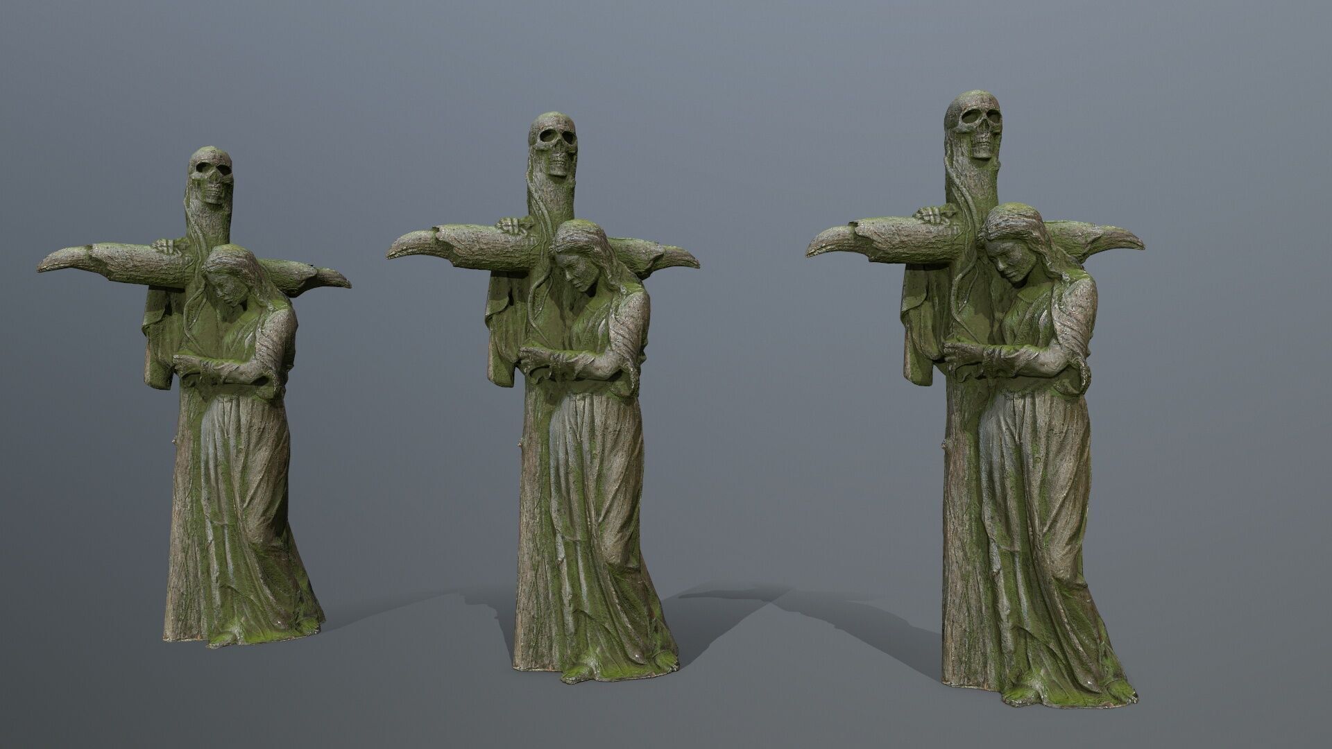 woman Statue Low-poly 3D model_12
