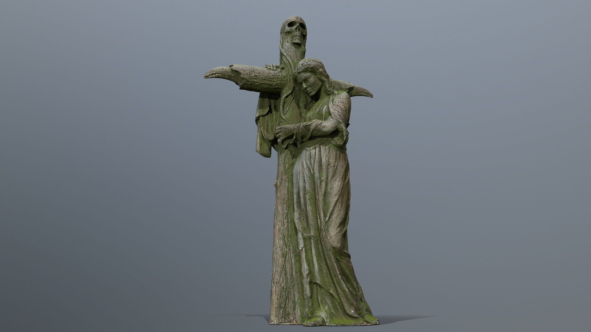 woman Statue Low-poly 3D model_1