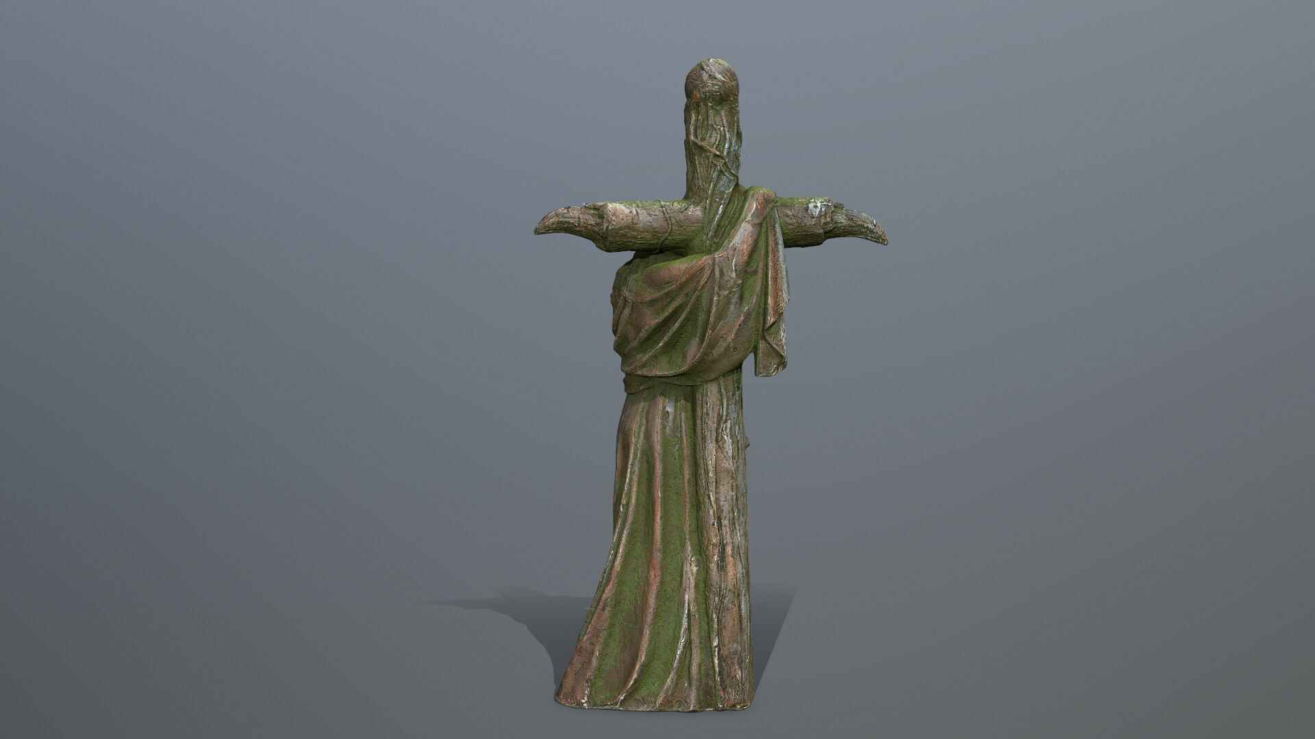 woman Statue Low-poly 3D model_7