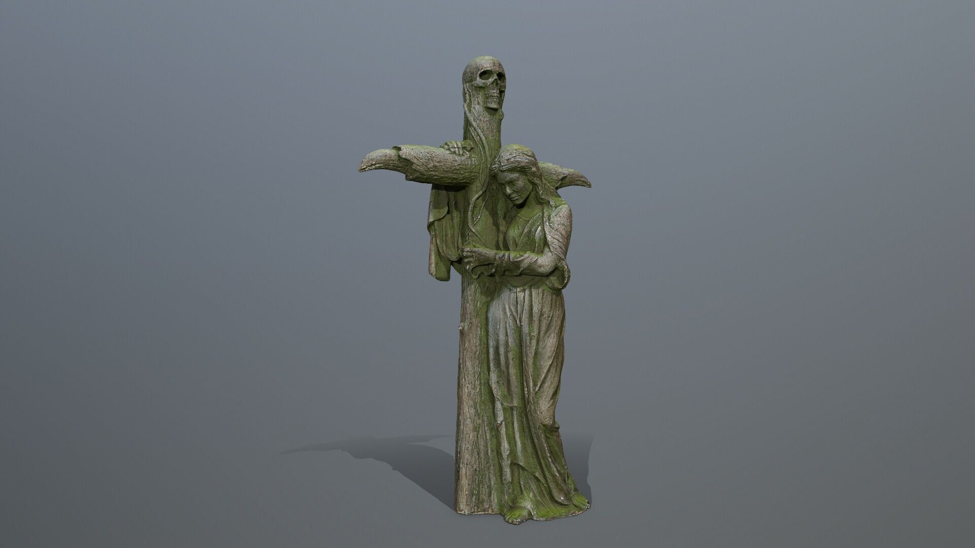 woman Statue Low-poly 3D model_4