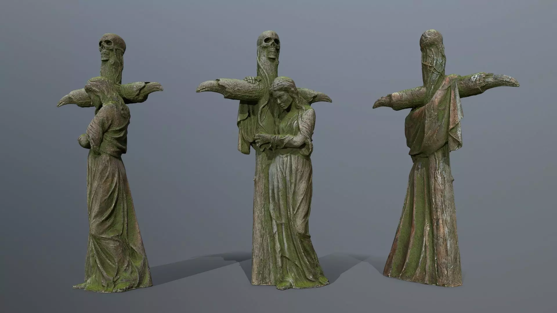 woman Statue Low-poly 3D model_0
