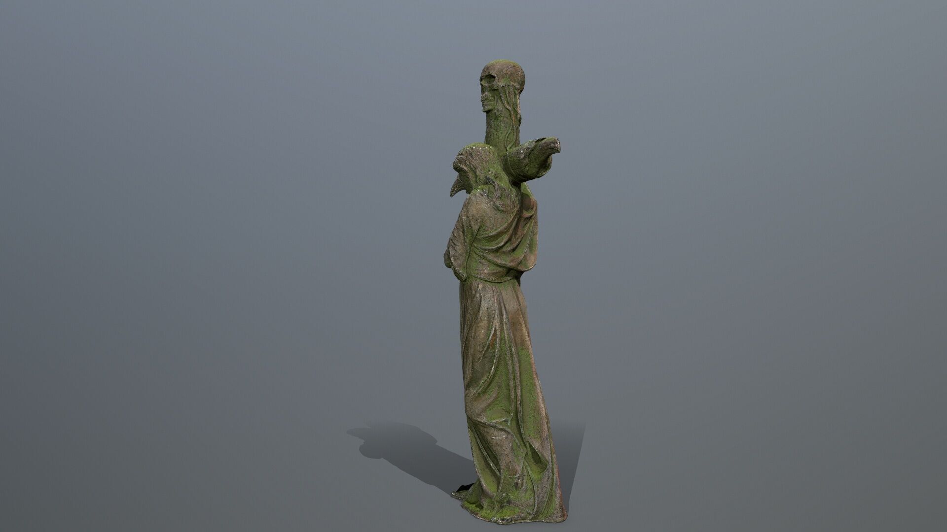 woman Statue Low-poly 3D model_9