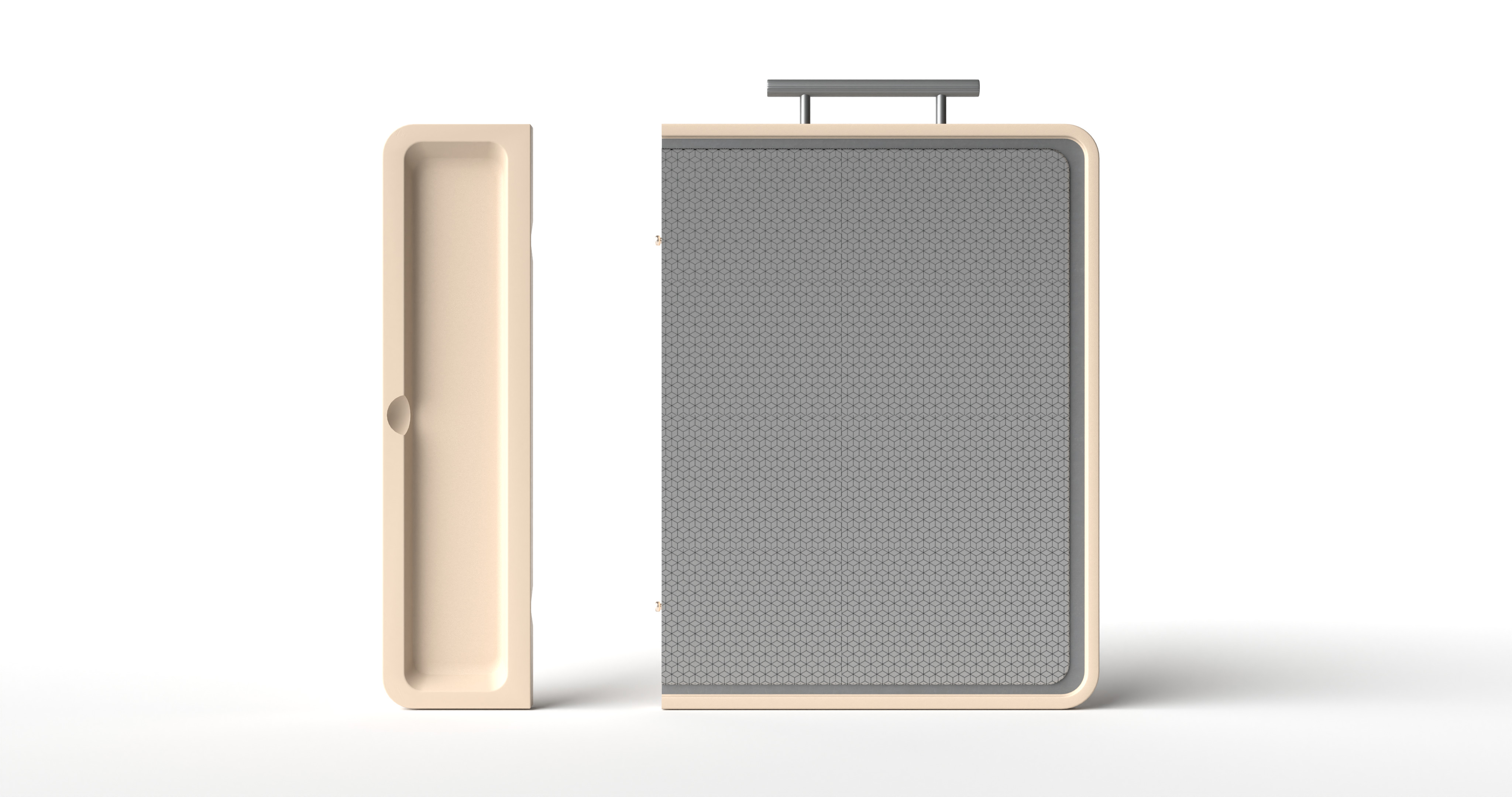 Cutting Board with Waste Cup and Scraper Low-poly 3D model_9