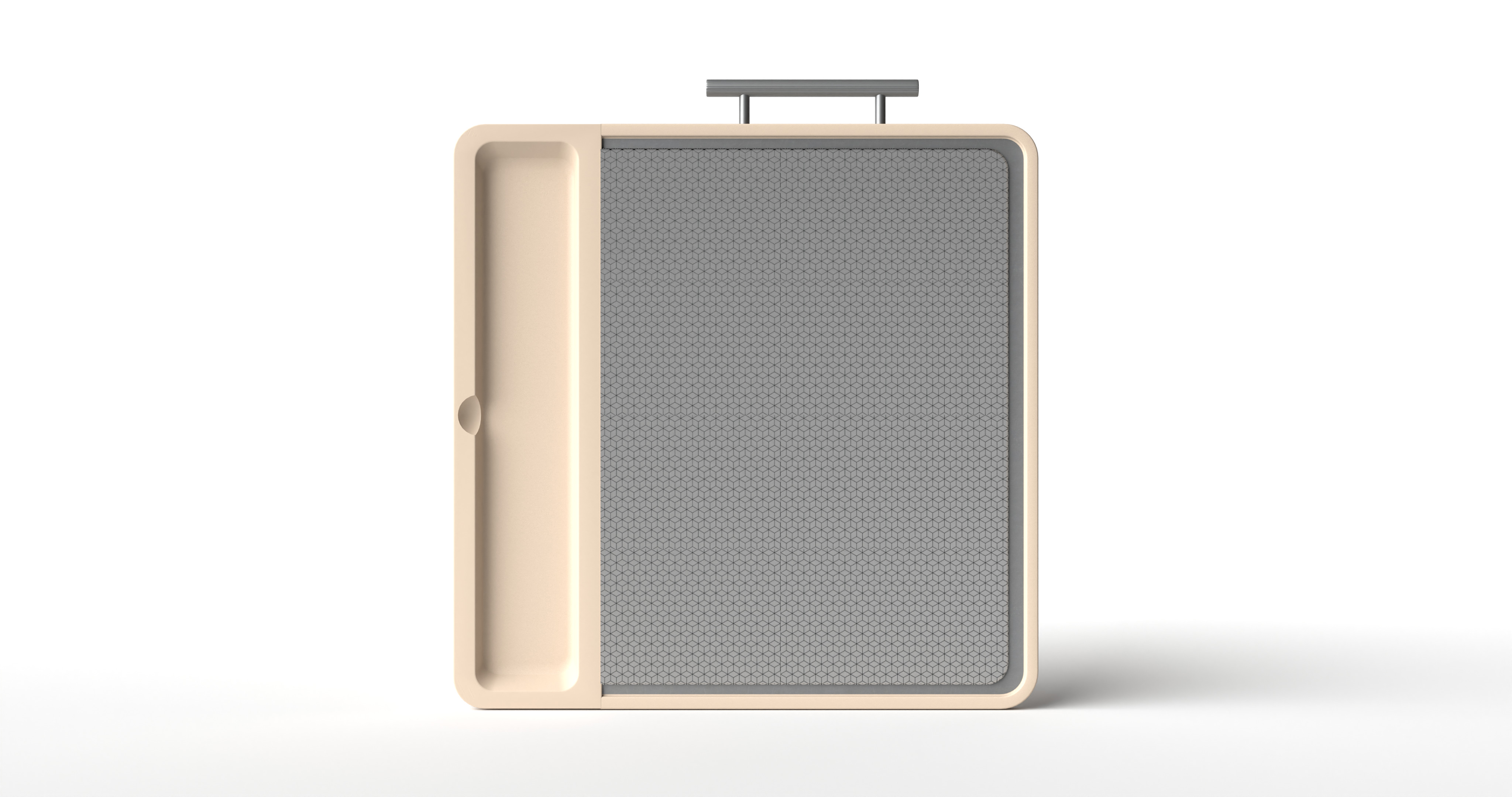 Cutting Board with Waste Cup and Scraper Low-poly 3D model_8