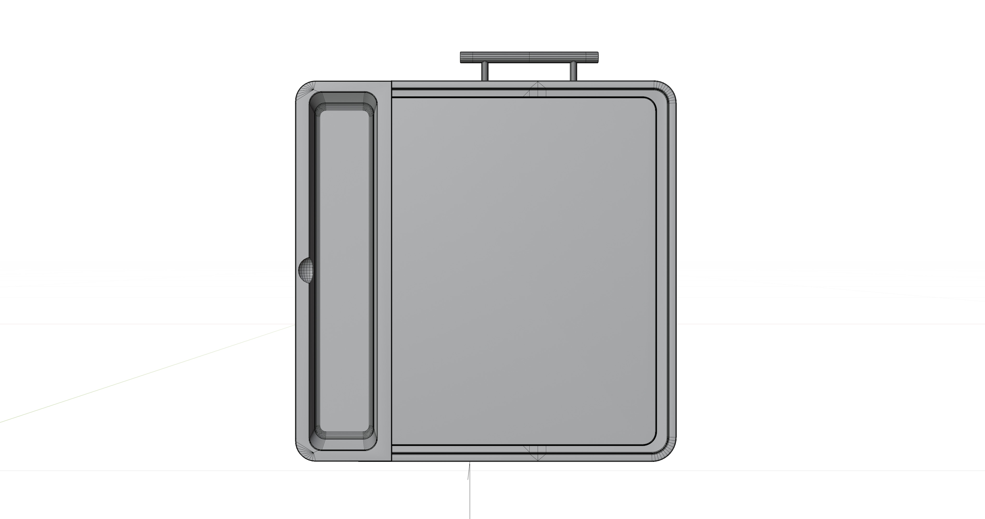 Cutting Board with Waste Cup and Scraper Low-poly 3D model_2