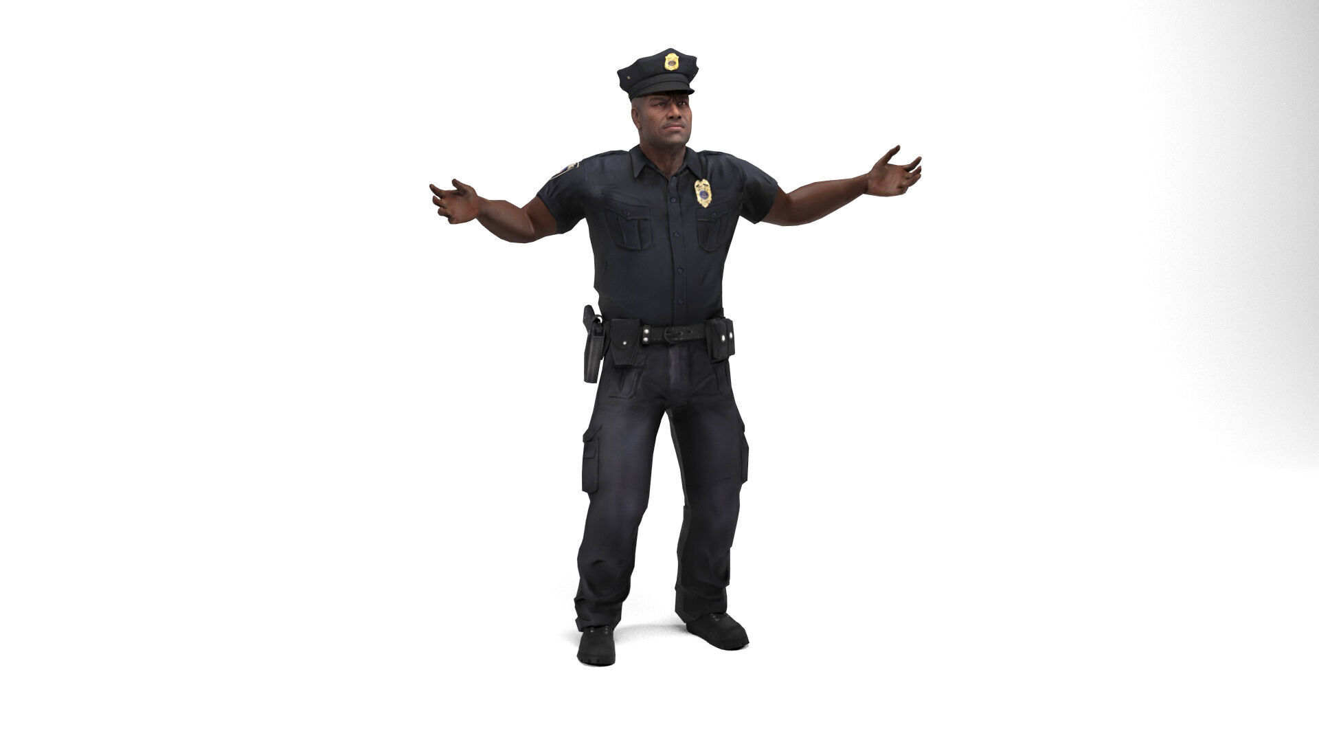 Policeman 2 Low-poly 3D model_12