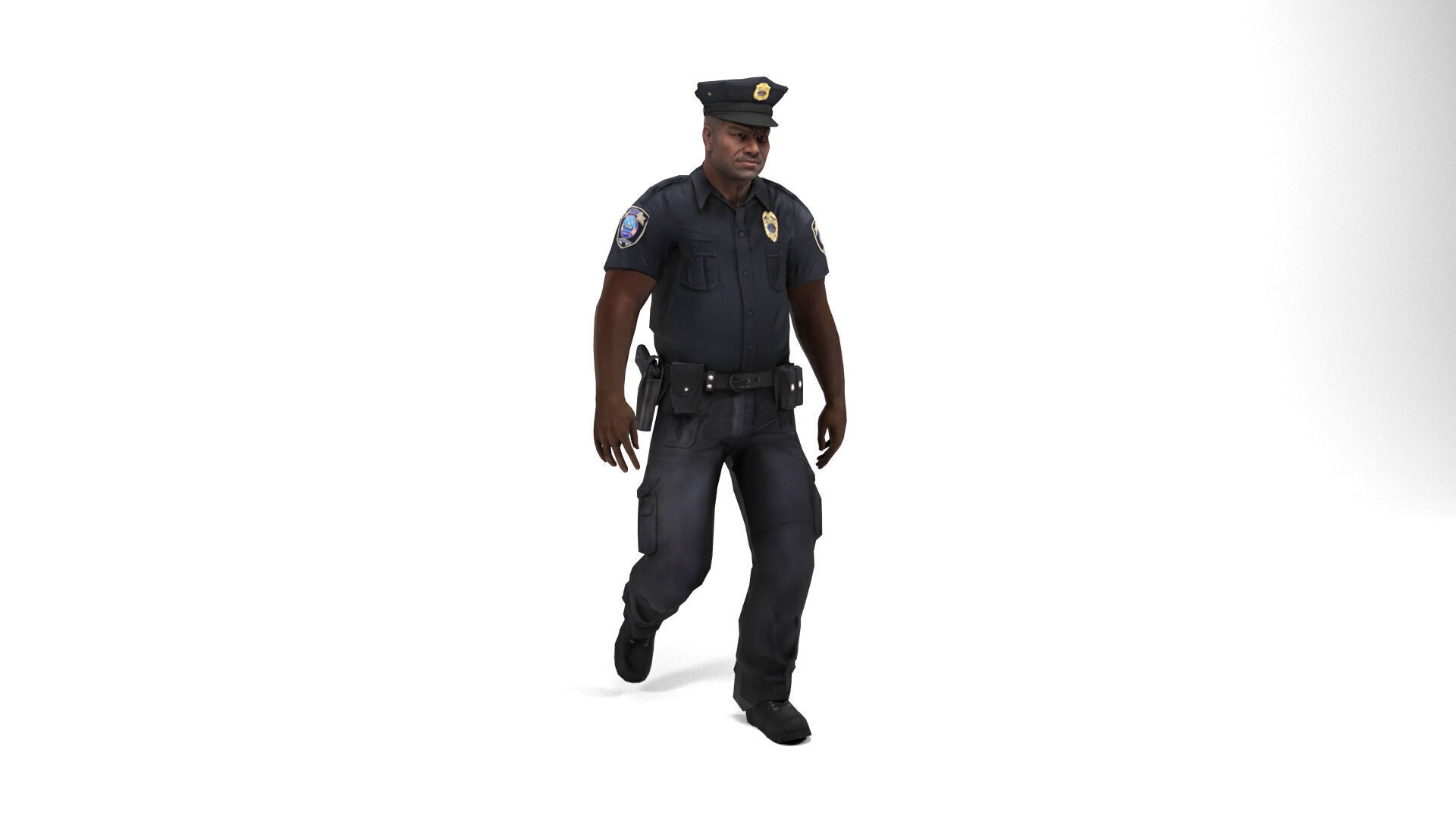 Policeman 2 Low-poly 3D model_11