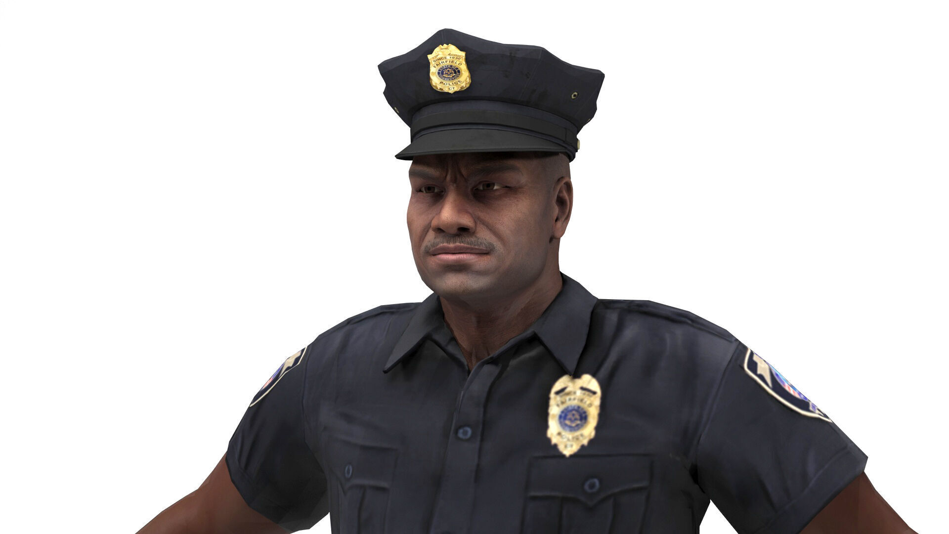 Policeman 2 Low-poly 3D model_8