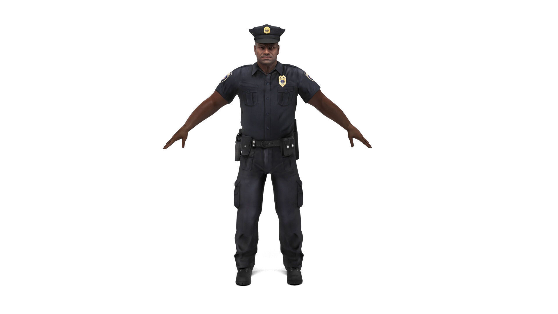Policeman 2 Low-poly 3D model_3