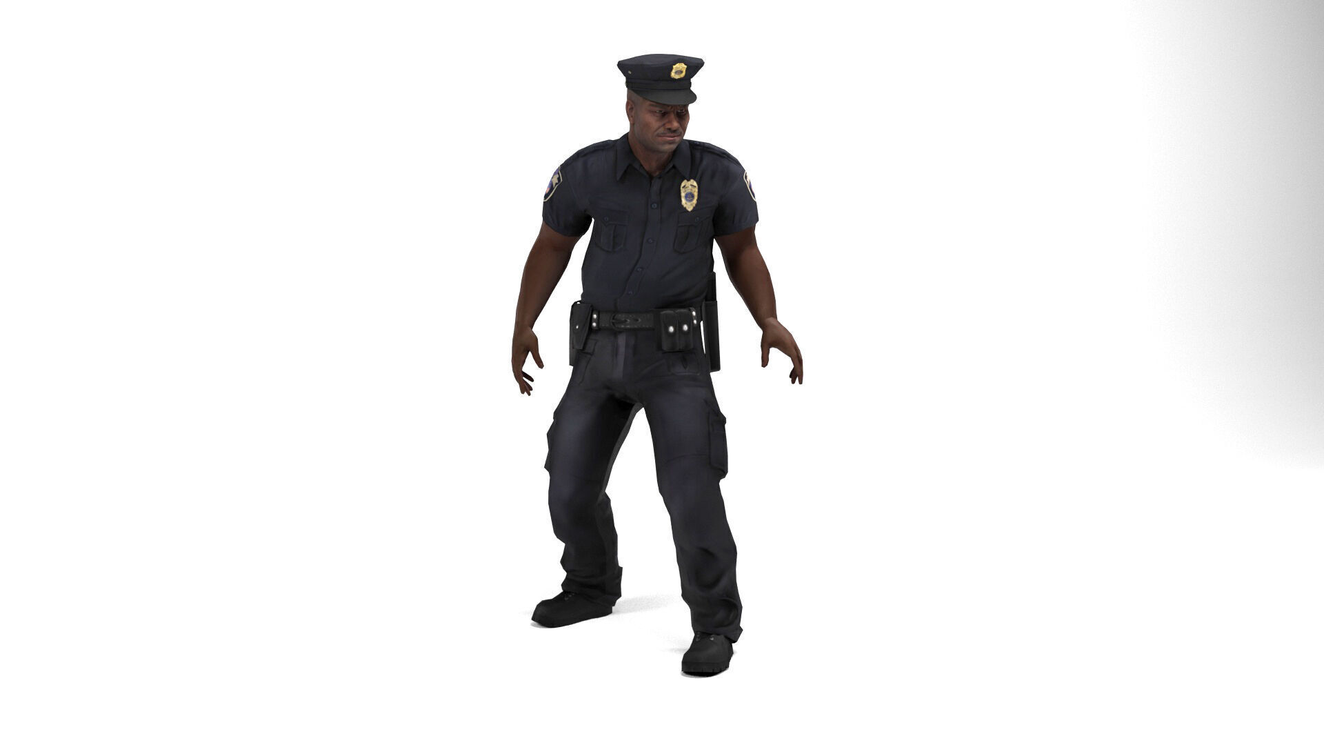 Policeman 2 Low-poly 3D model_10