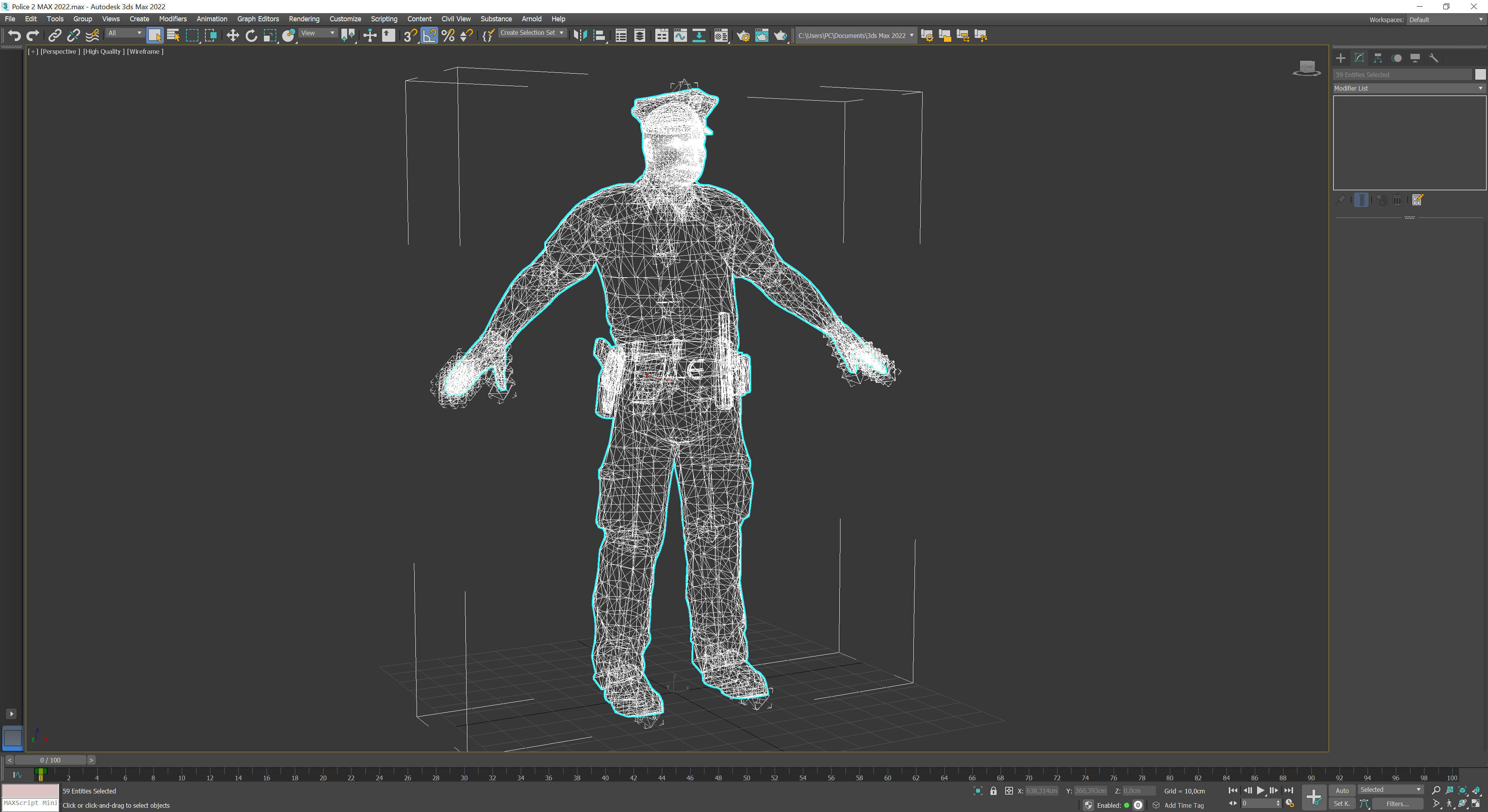 Policeman 2 Low-poly 3D model_16