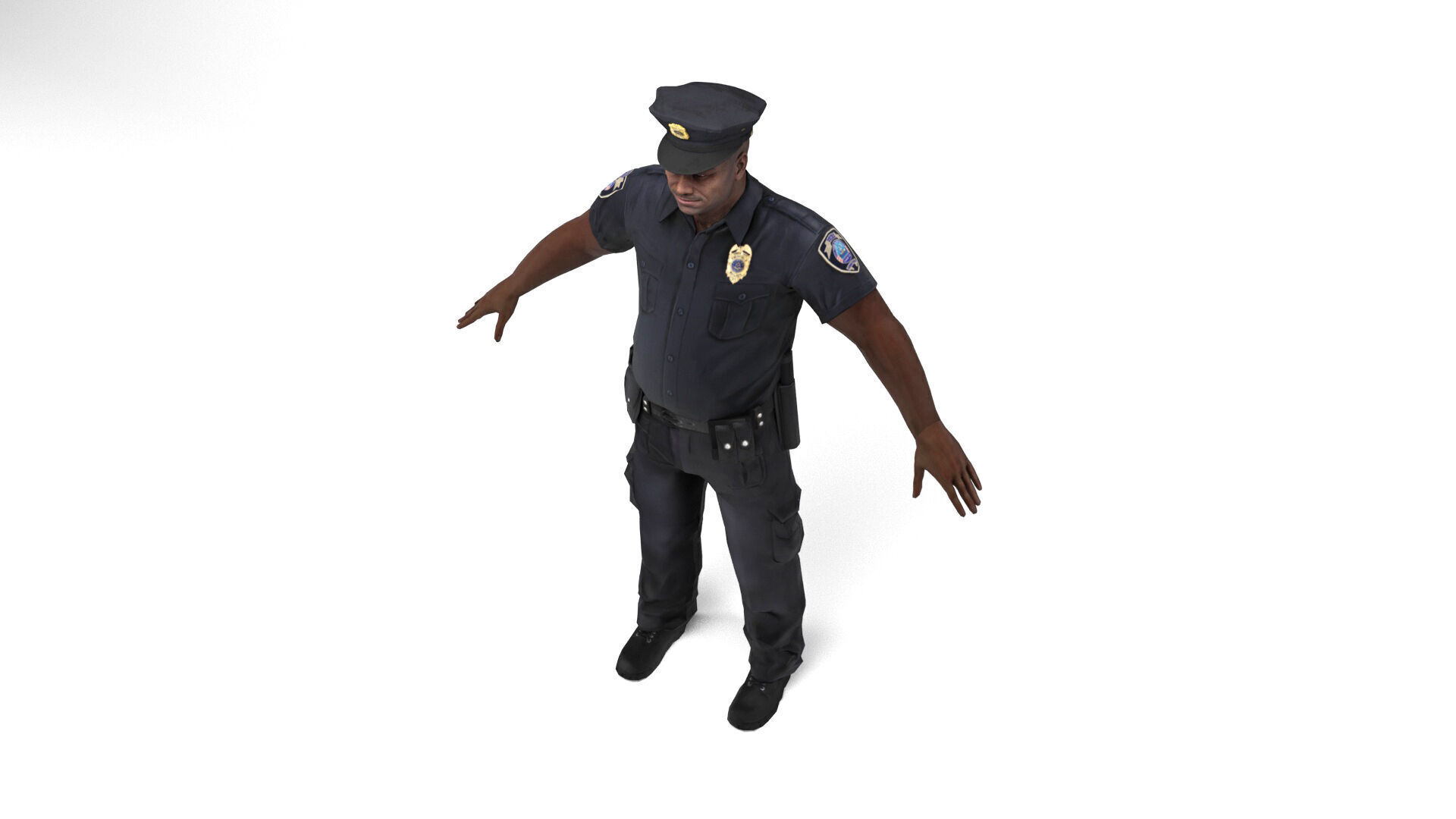 Policeman 2 Low-poly 3D model_4