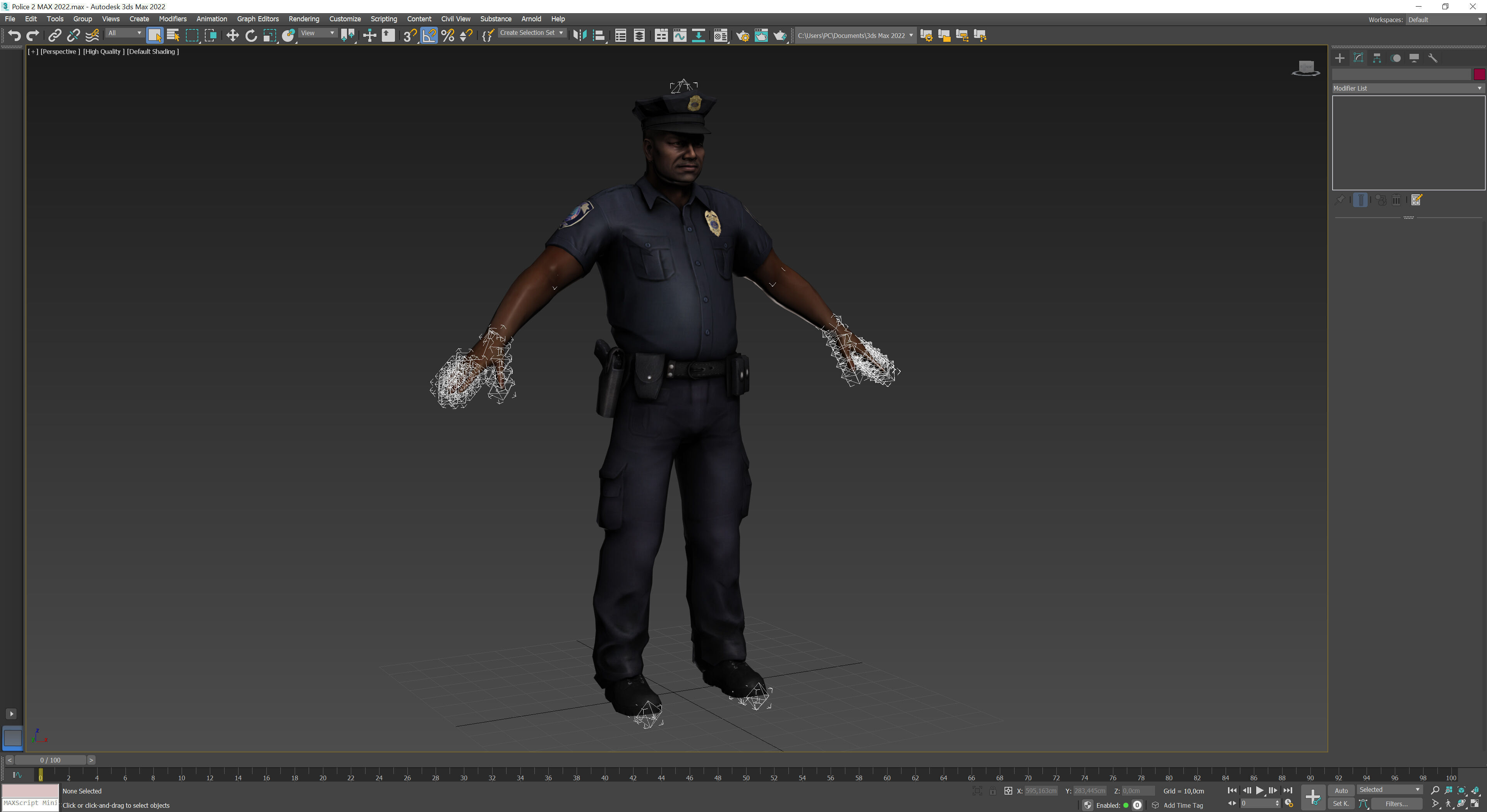 Policeman 2 Low-poly 3D model_15