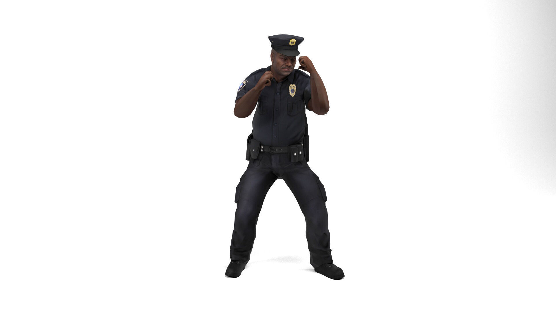 Policeman 2 Low-poly 3D model_13