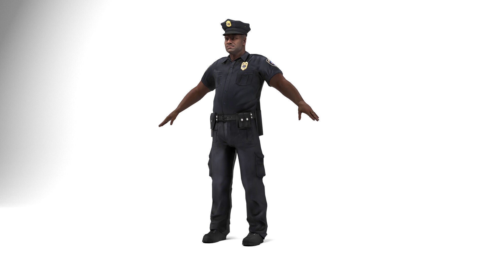 Policeman 2 Low-poly 3D model_2