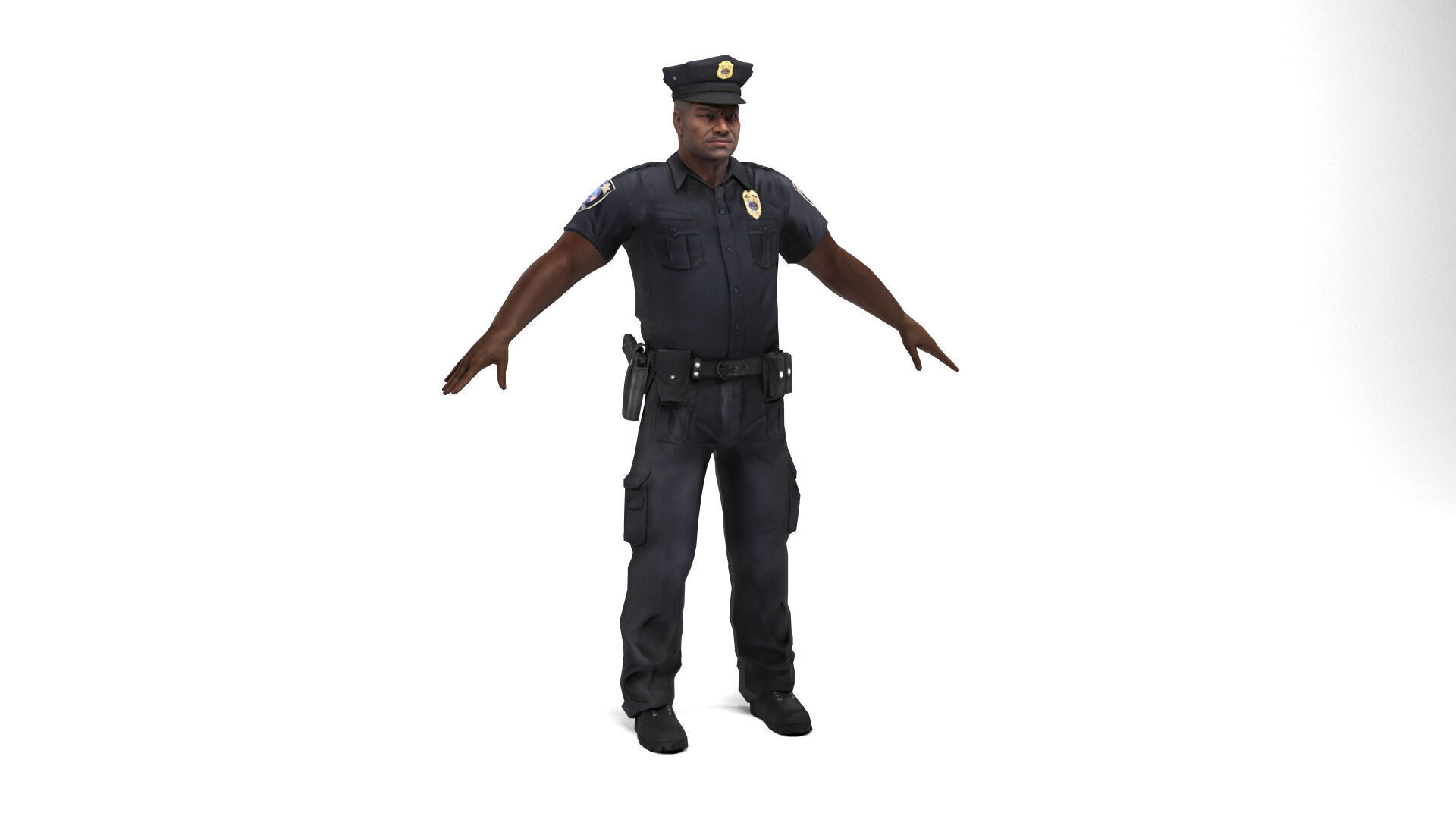 Policeman 2 Low-poly 3D model_1