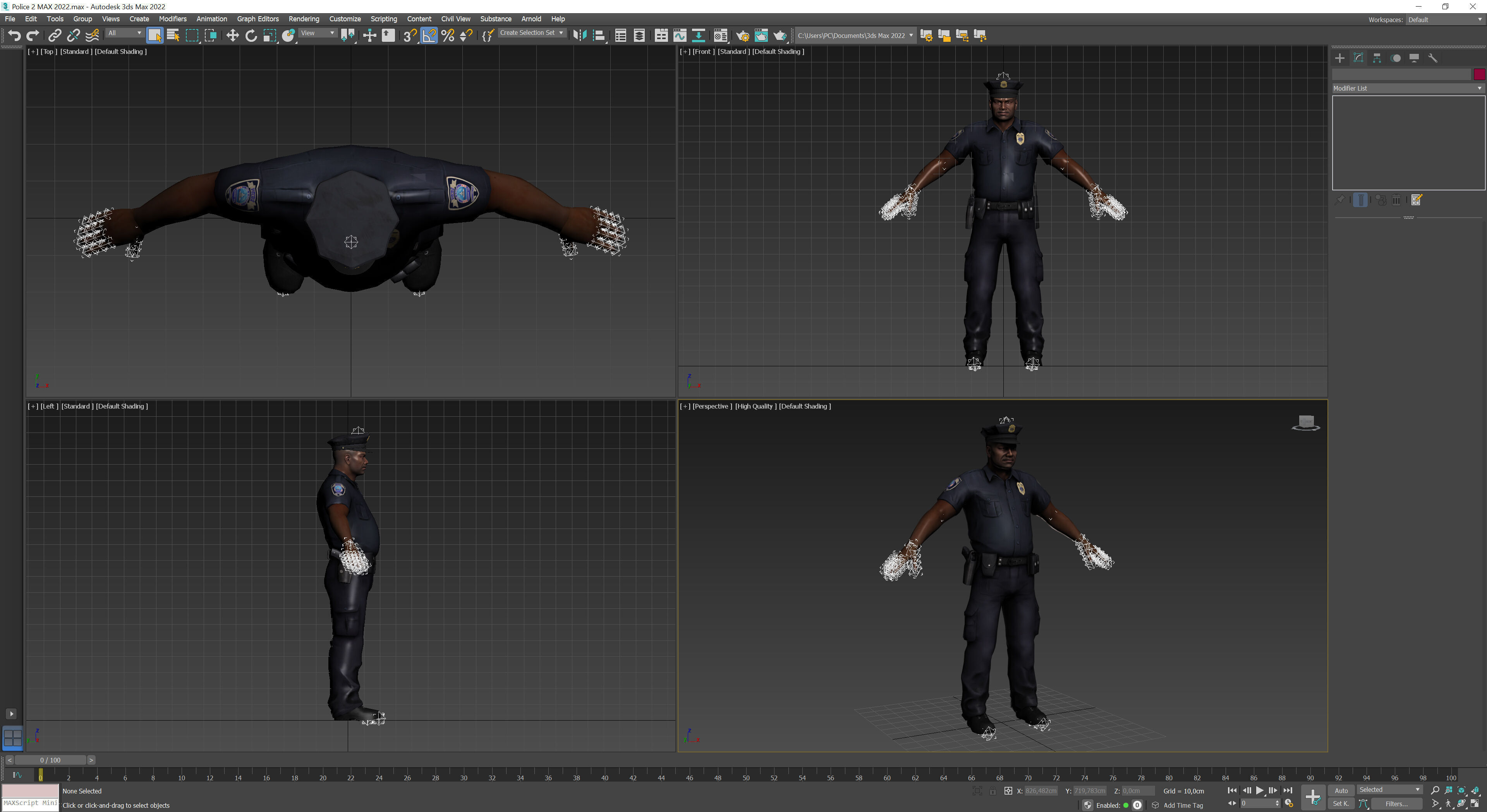 Policeman 2 Low-poly 3D model_14