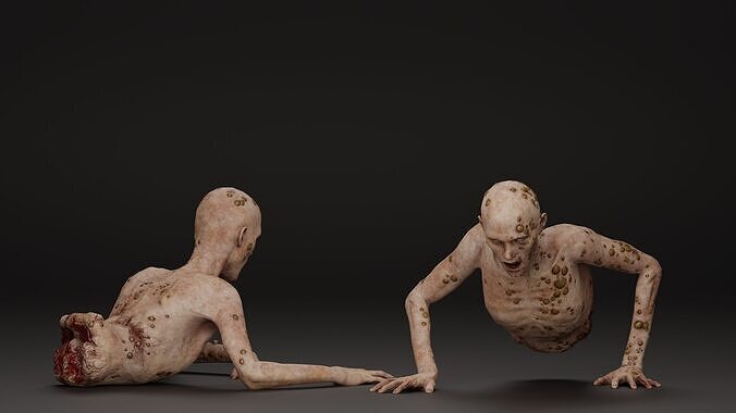Dismembered Zombie Crawler 5 Low-poly 3D model