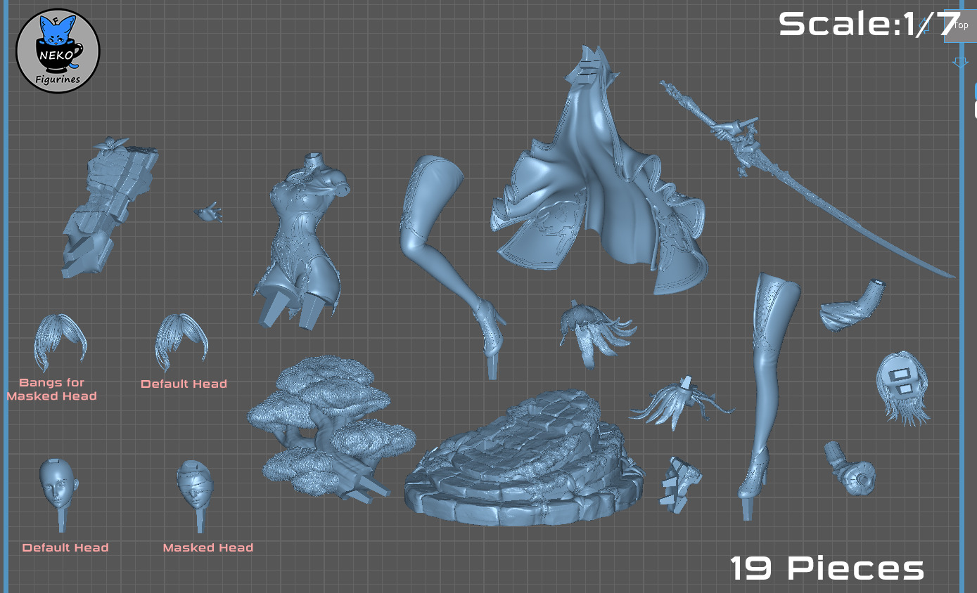 10H - Nier Automata Game Figure for 3D Printing 3D print model_14