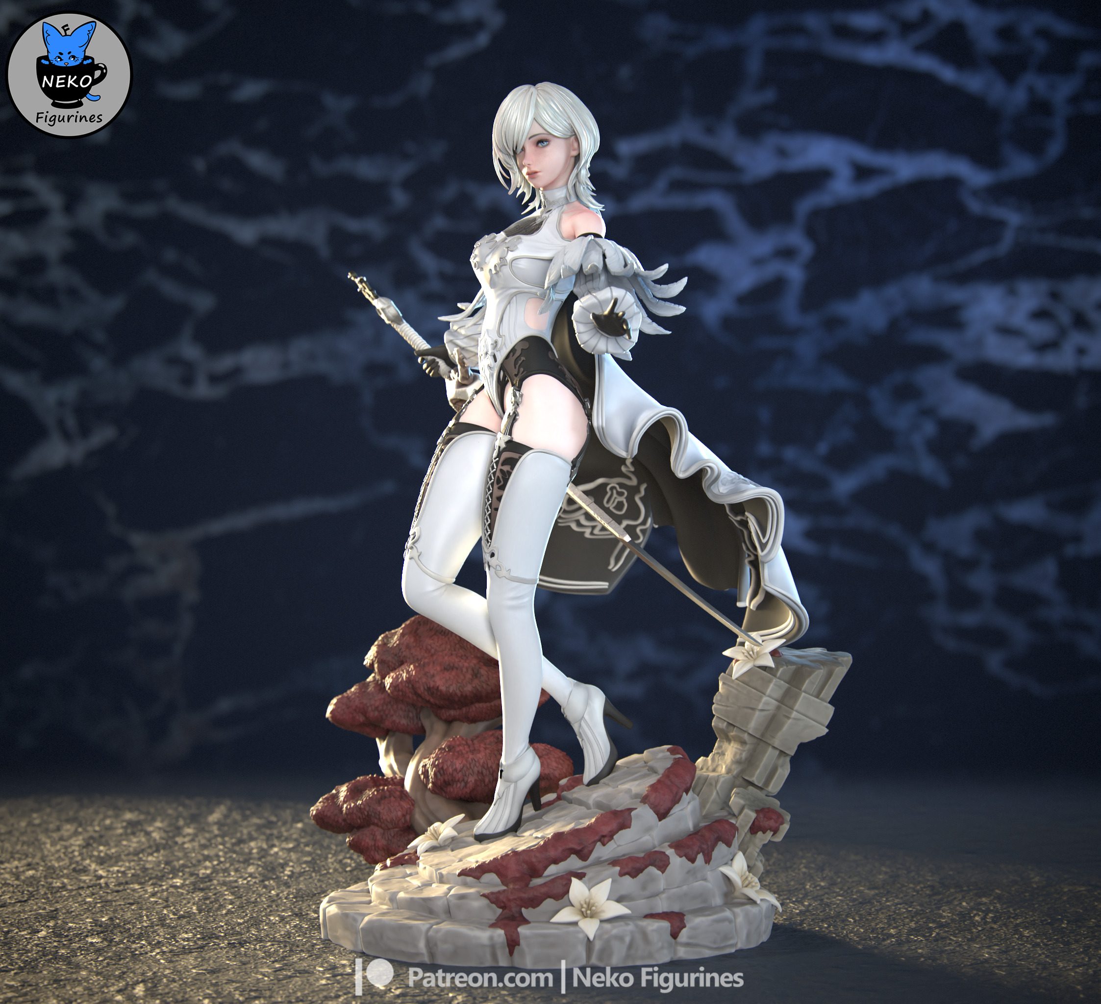 10H - Nier Automata Game Figure for 3D Printing 3D print model_13