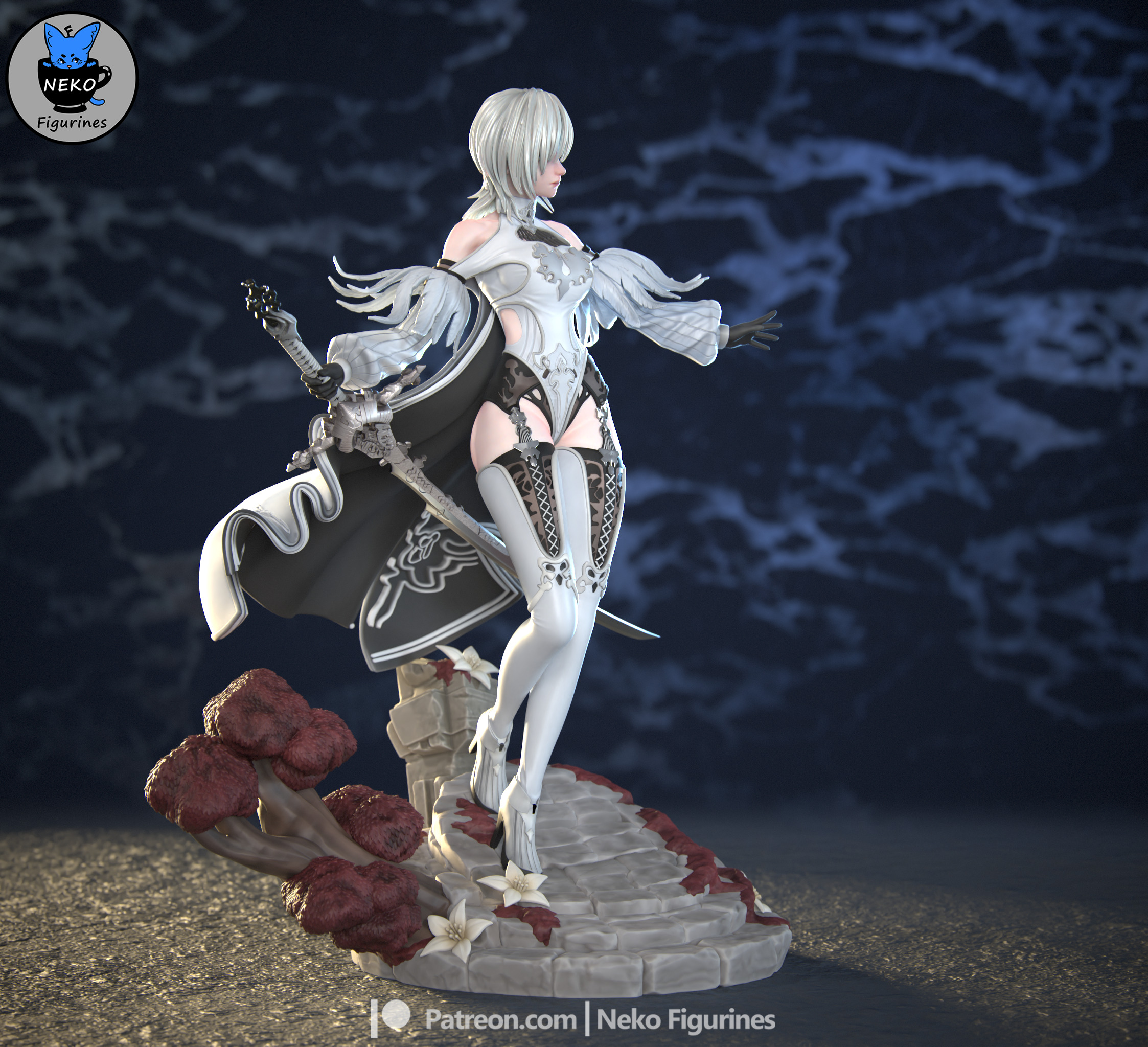10H - Nier Automata Game Figure for 3D Printing 3D print model_11