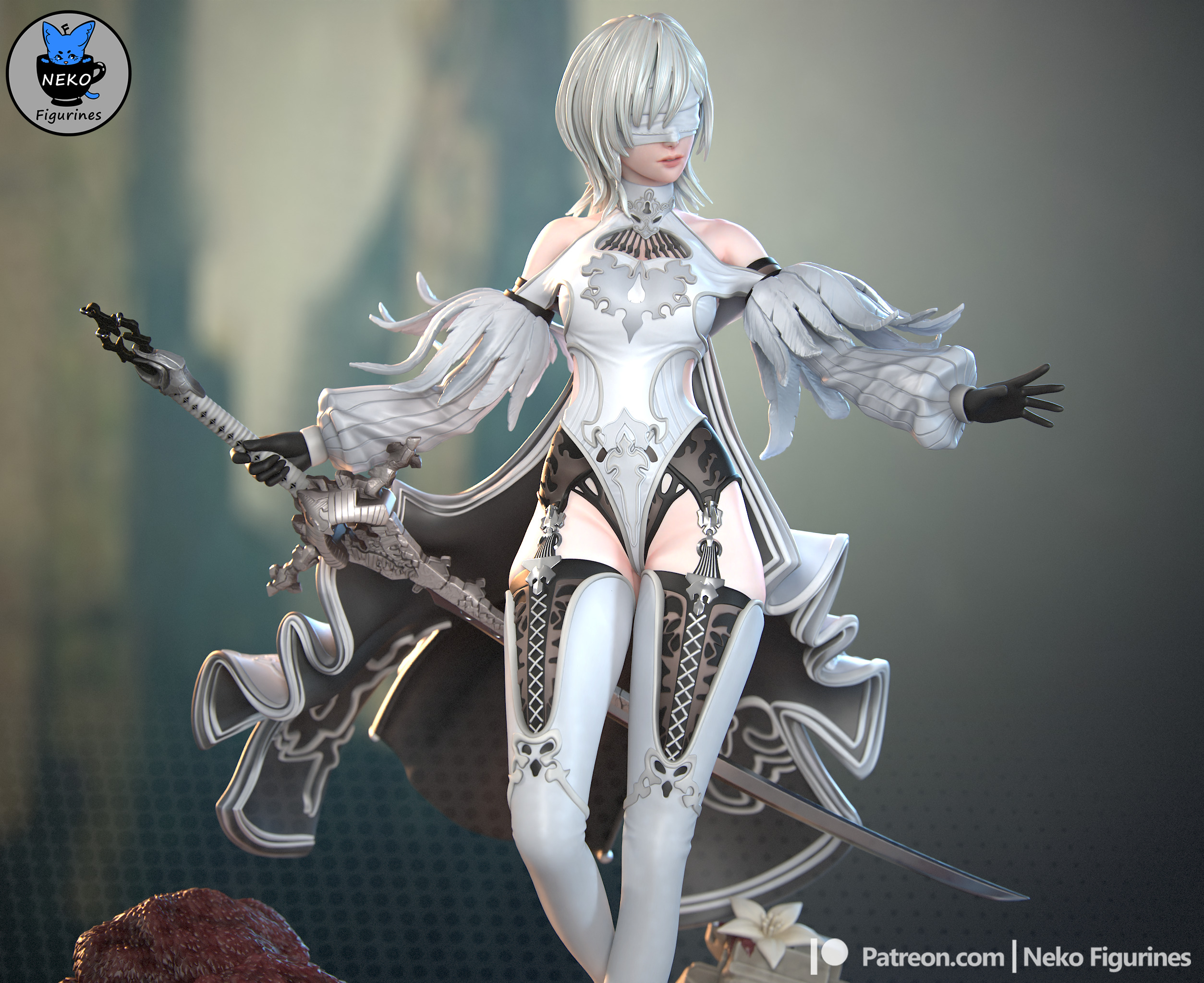 10H - Nier Automata Game Figure for 3D Printing 3D print model_7