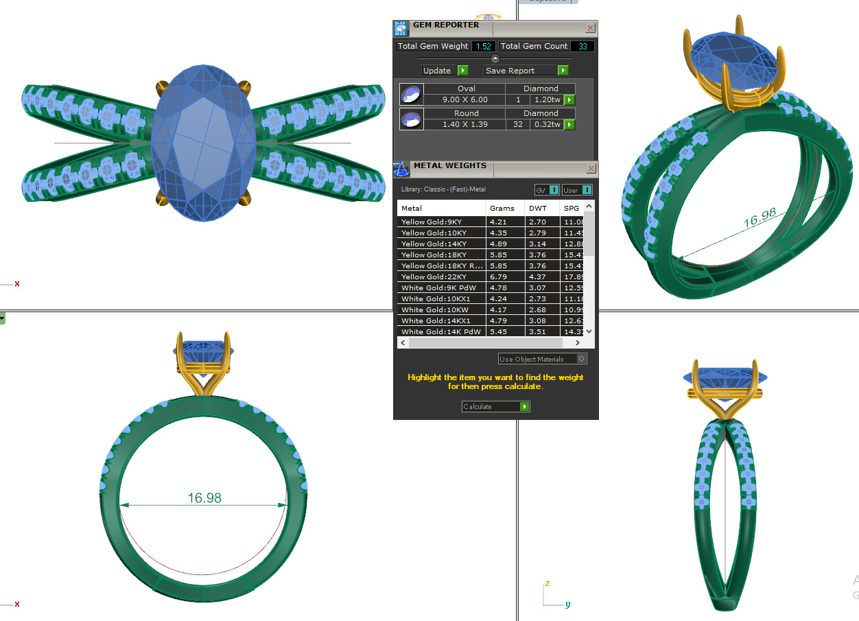 Dual Wire Solitaire Diamond Ring 360 animation renders 3dm stl 3D print model_8